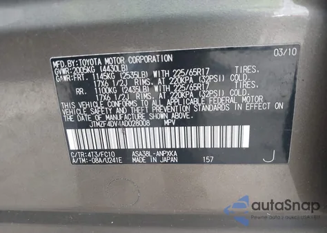 2010 Toyota Rav4 from USA, damaged, VIN JTMZF4DV4AD028008